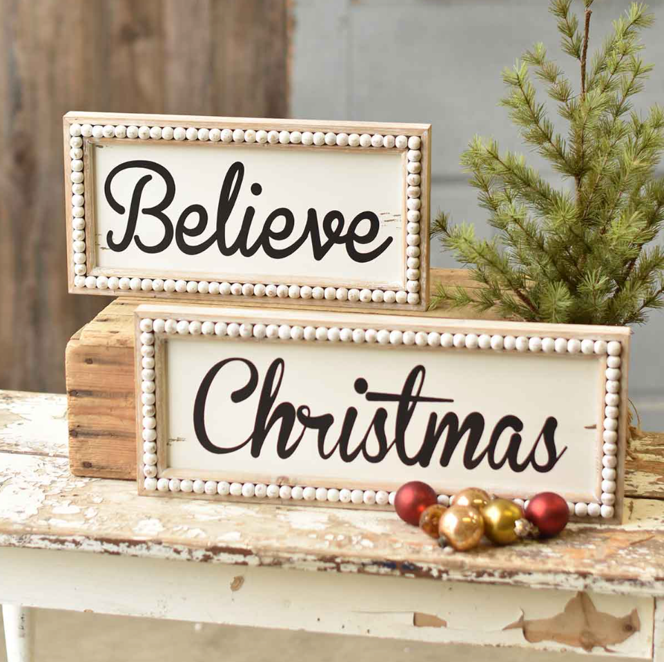 Beaded Christmas Signs – Decor By Amanda