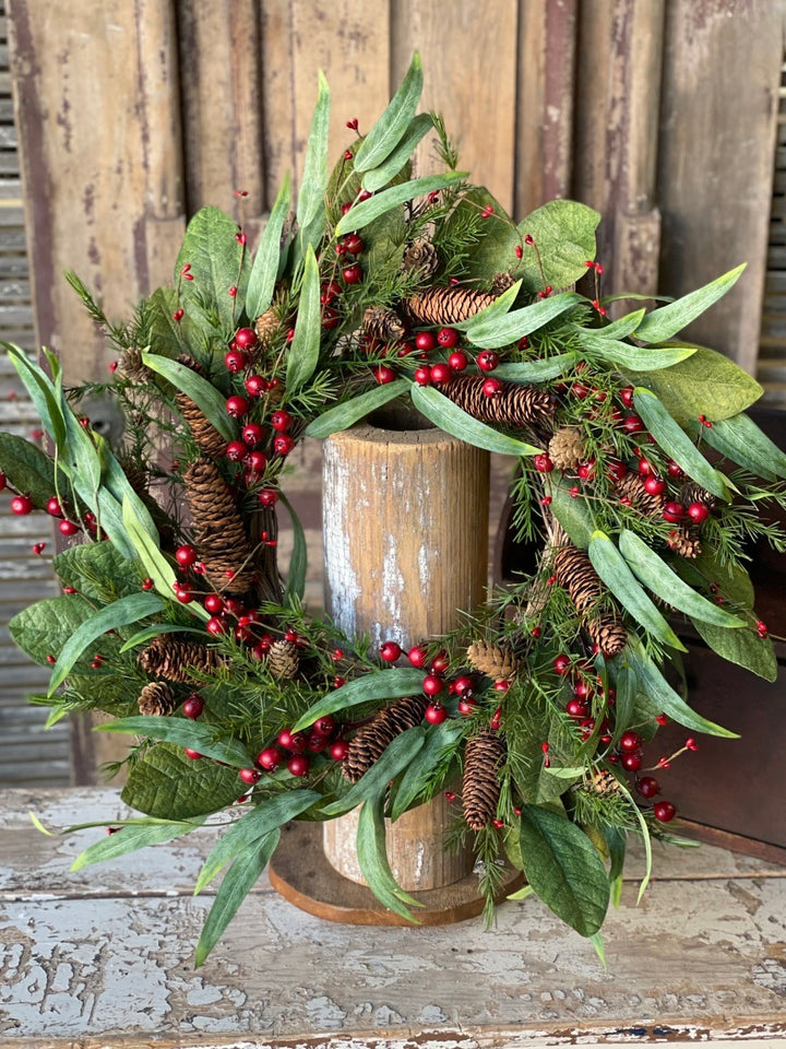 Scarlet Magnolia Wreath