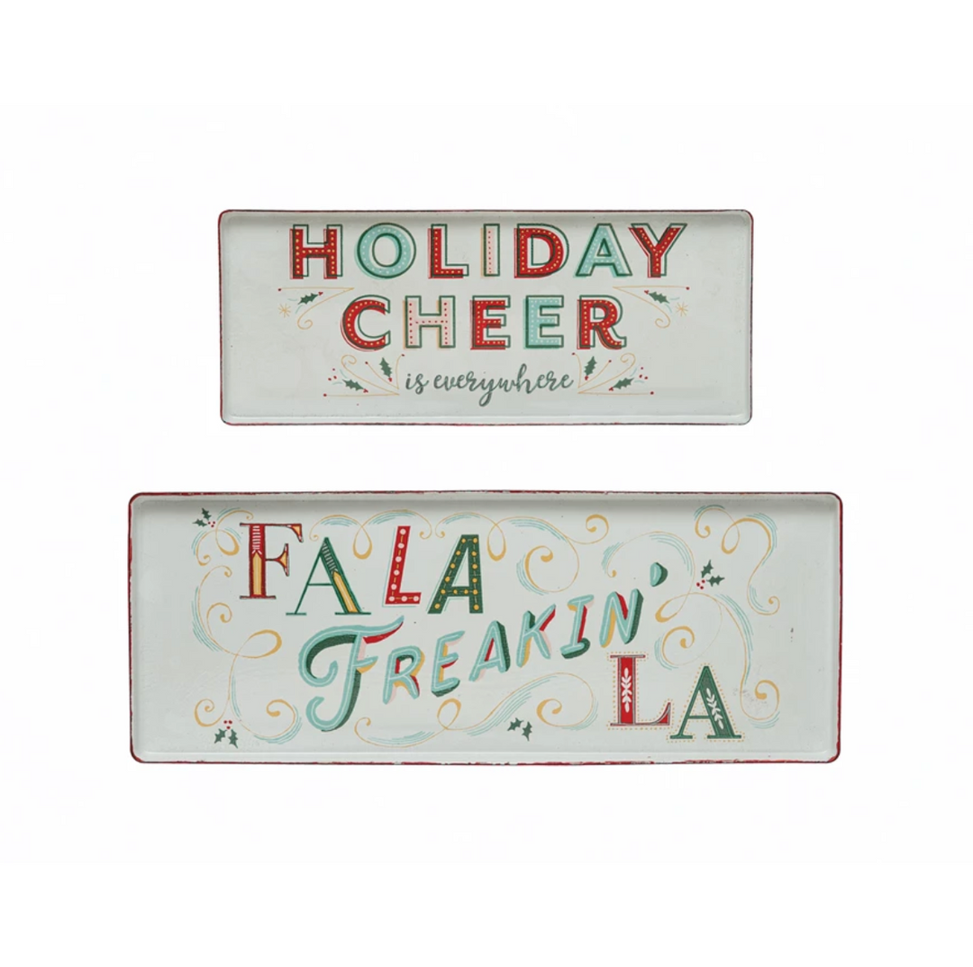 Set/2 Holiday Enamel Trays