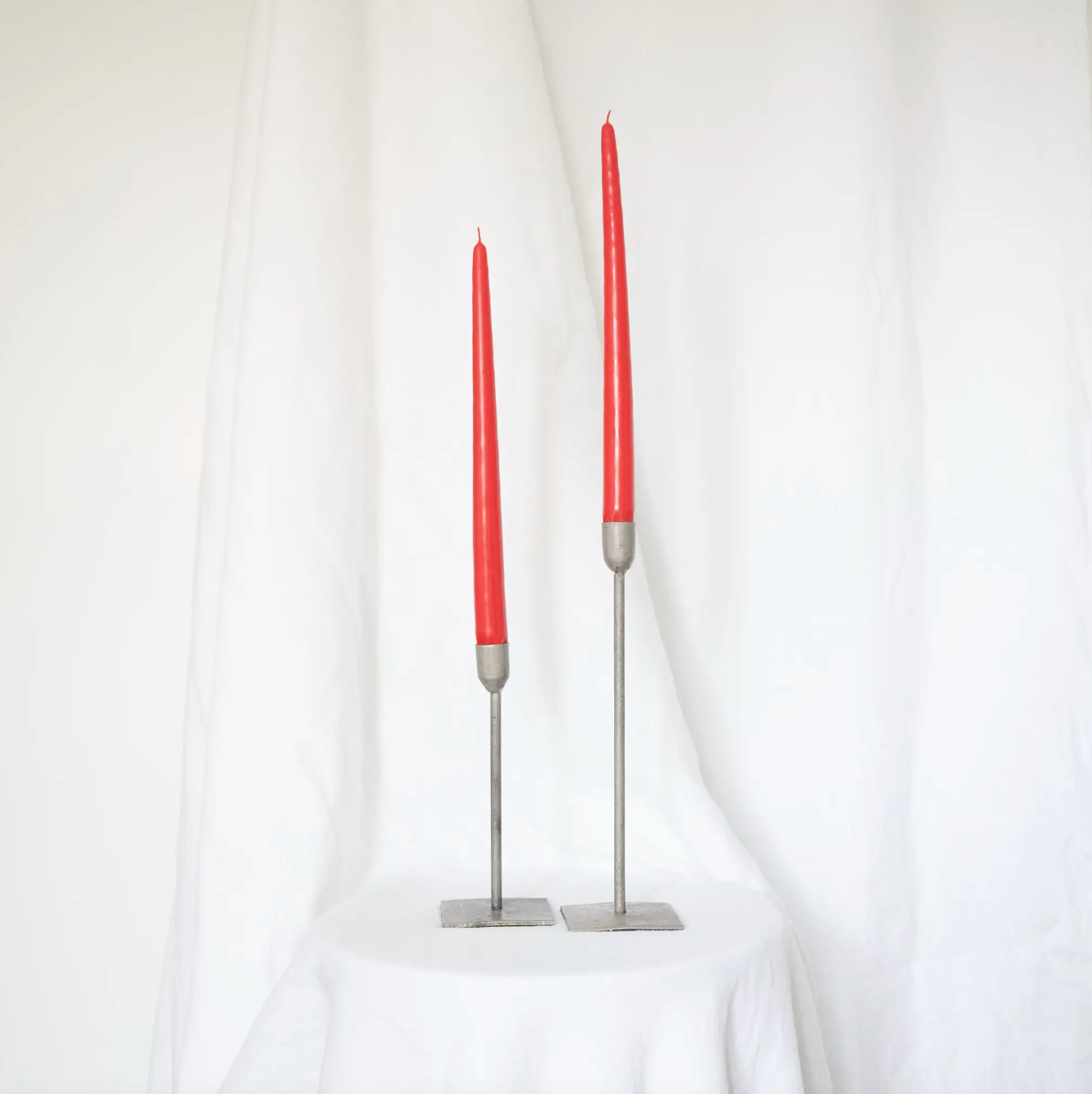 Set/2 Christmas Red Taper Candles