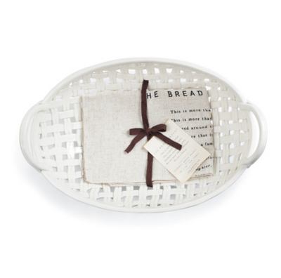 Ceramic Bread Basket with Towel