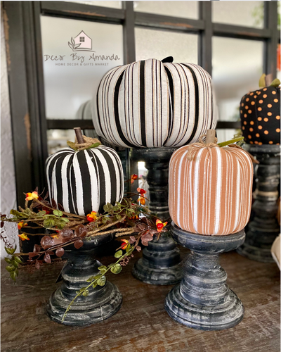 Patterned Fabric Stuffed Pumpkins