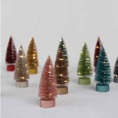 Light-Up Bottle Brush Trees