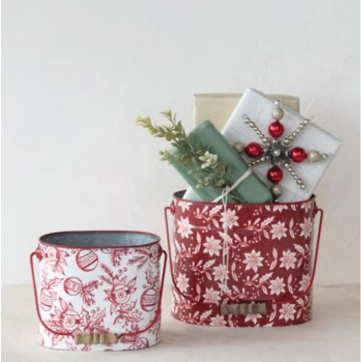 Set/2 Christmas Pattern Buckets