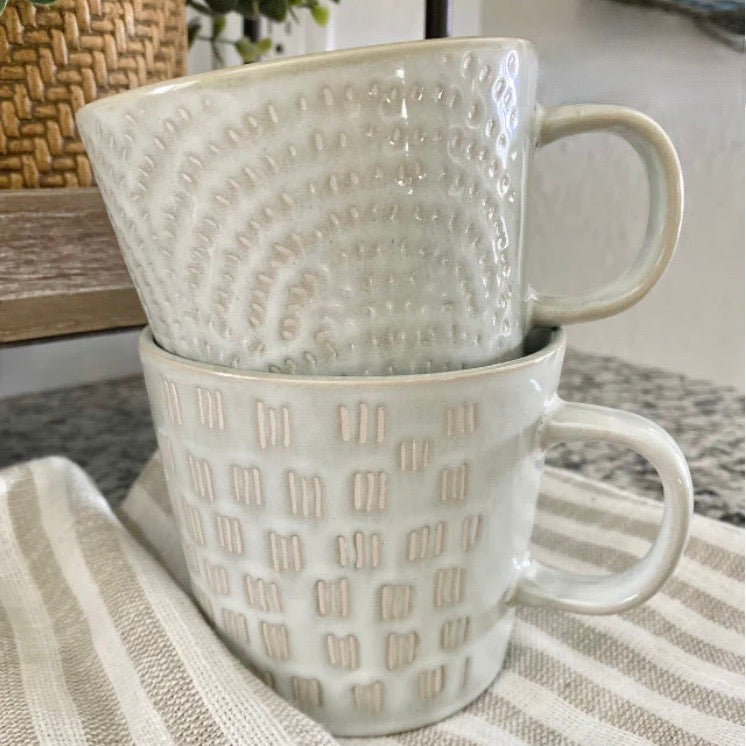 Set/2 Ceramic Pattern Mugs