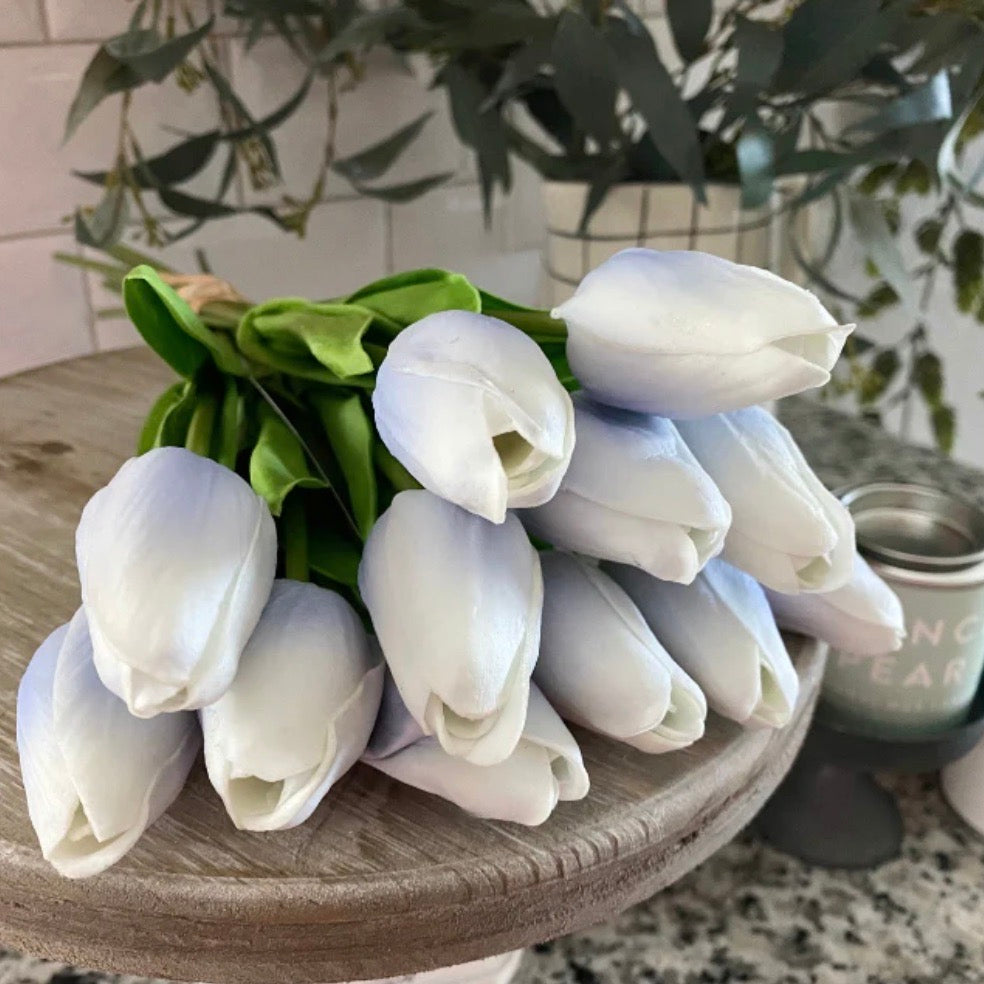 Ice Blue Real Touch Tulip Bundle