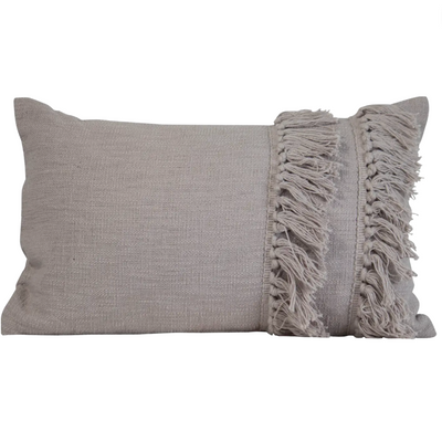 Set/2 Gray Tasseled Pillows