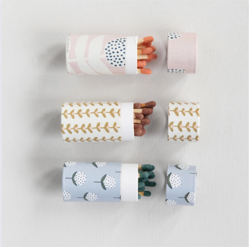 Set/3 Floral Tube Matches