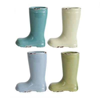 Stoneware Rain Boot Vase