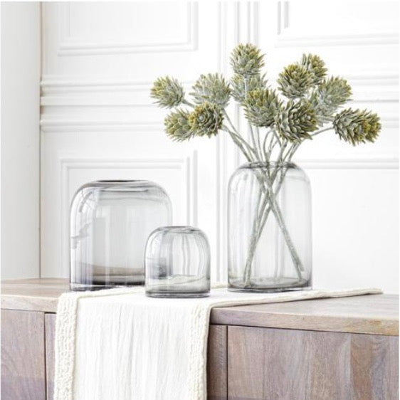 Gray Transparent Glass Vases