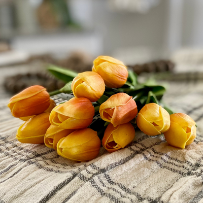 Real Touch Orange Tulip Stem